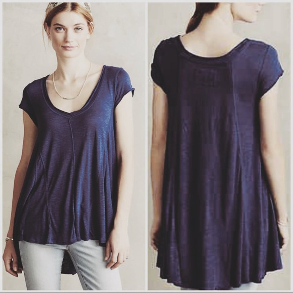 Pure + Good Anthropologie Del Mar navy tunic Small